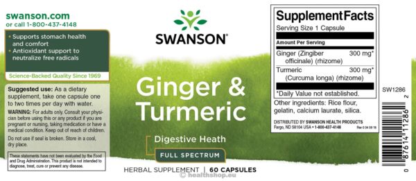 Jengibre + Turmeric Cúrcuma Complex 600 Mg 60 Capsulas - Imagen 3