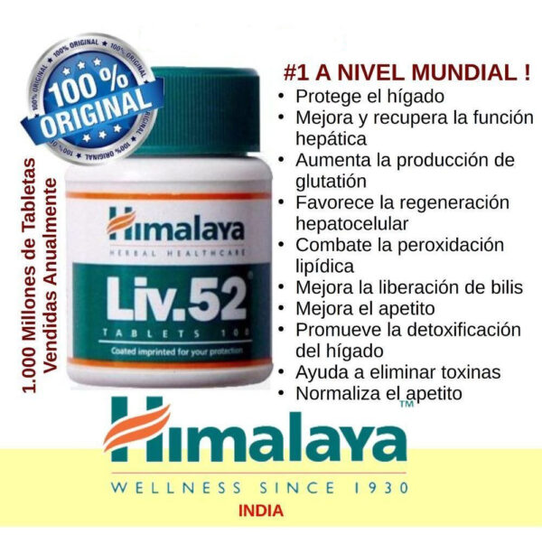 Liv52 Himalaya Cuida Hígado Protector Hepático 100Tabs - Imagen 2