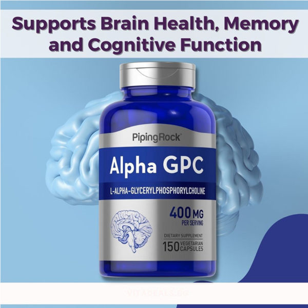 Alpha Gpc 400 Mg Por Porción 150 Caps Vegetarianas
