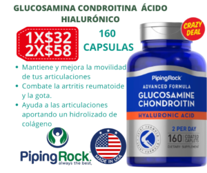 Glucosamina + Condroitina + MSM + Ácido Hialurónico