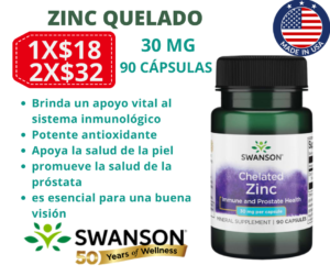 Zinc Quelado 30/50 Mg 90 Cápsulas