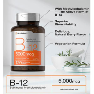 Vitamina B12 Vegetales Sublingual 5000mcg 120tabs Metilcobal